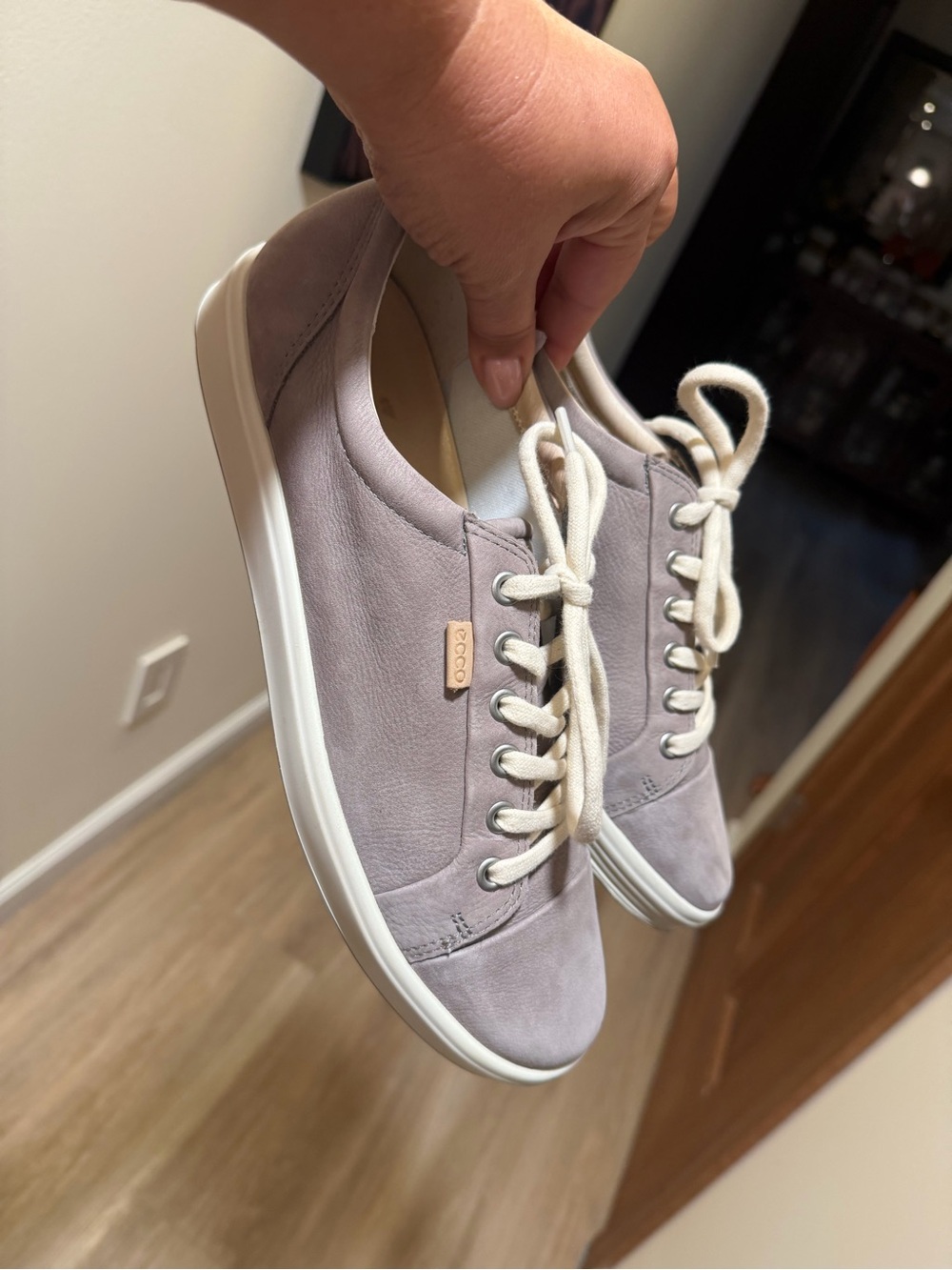 NEW ECCO Soft 7 Womens EU 42 US 11-11.5 Warm Grey Nubuck Leather Sneakers NWOB - Picture 7 of 12
